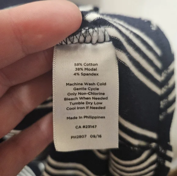 Talbots Navy Blue And White Striped Maxi Skirt! - Picture 3 of 5